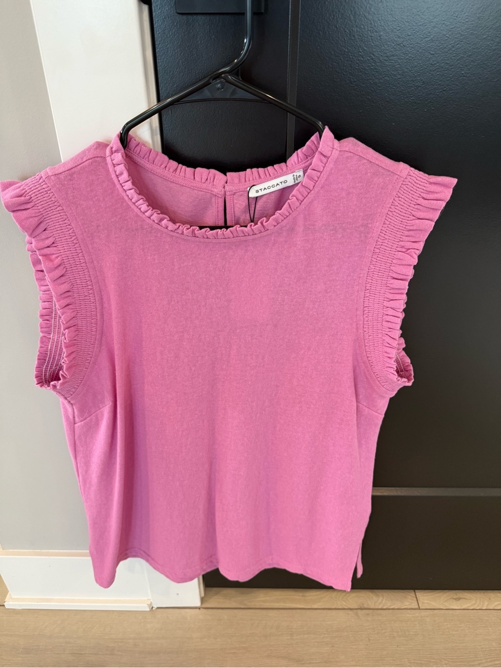Staccato Pink Ruffle Sleeve Women's Top NWT